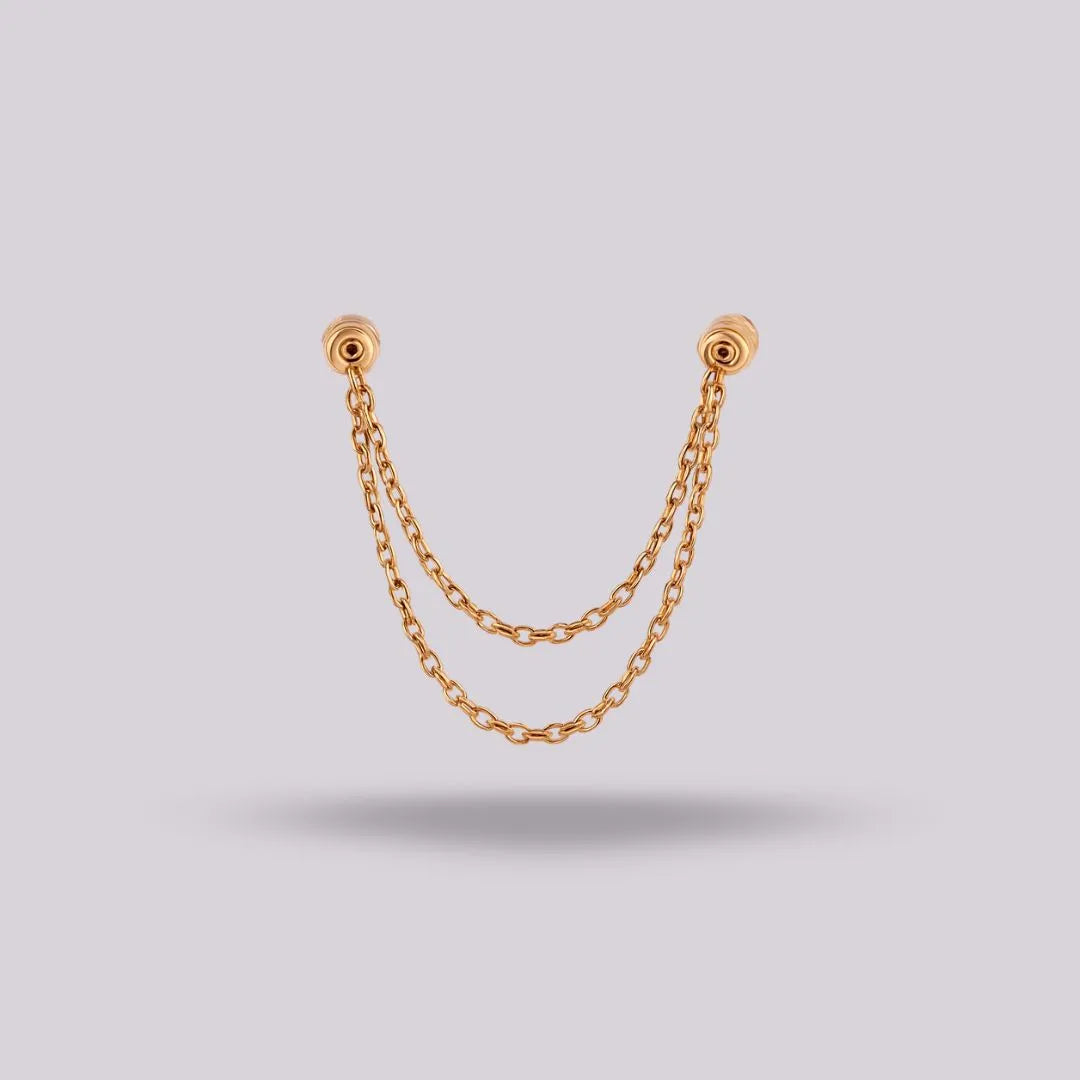 Cadena Doble Titanio Dorado